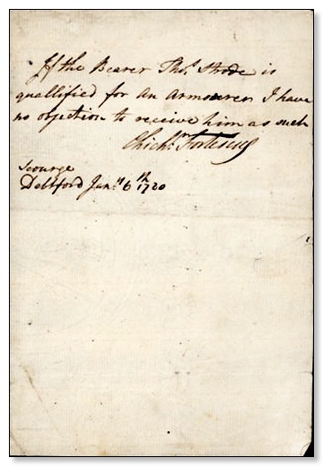 FORTESCUE, Chichester, Admiral. 1780 letter